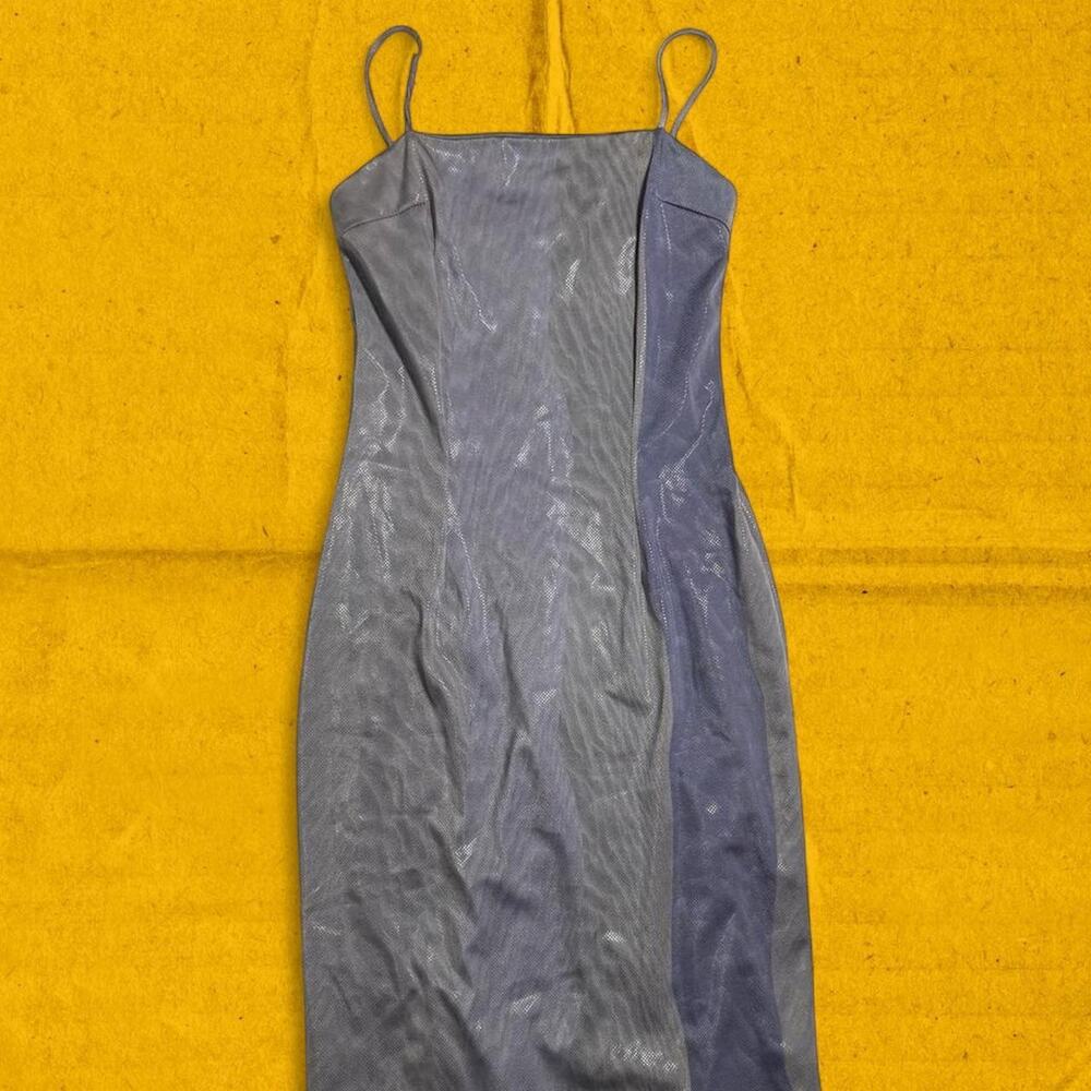Vintage sheer blue gray mesh